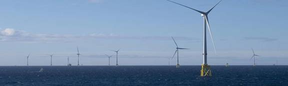 Aerial view of Seagreen Offshore Wind Farm.