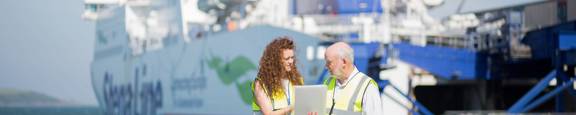 Anne Howatson and Alan Gordon from Stena Line, at Cairnryan.